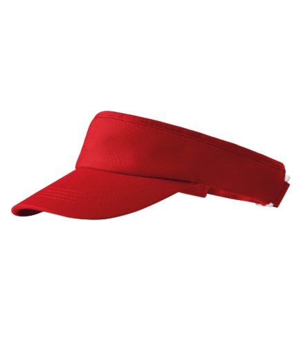 Malfini Sunvisor - Enyhén hajlított felső rész, műanyag kapoccsal állítható unisex napellenző - Piros