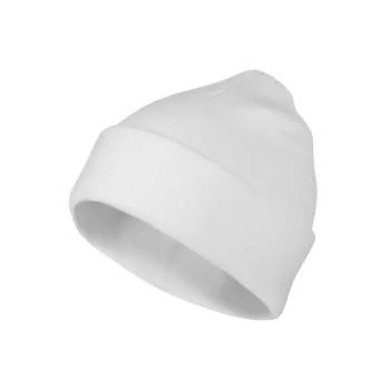 Beanie - Bordás kötésű unisex téli sapka - Fehér