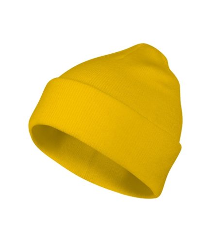 Beanie - Bordás kötésű unisex téli sapka - Sárga