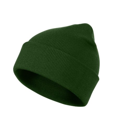 Beanie - Bordás kötésű unisex téli sapka - Üvegzöld