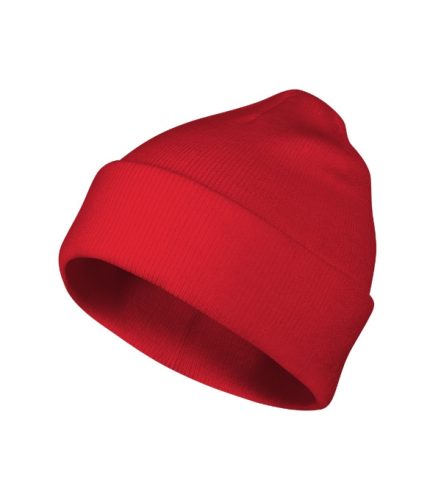 Beanie - Bordás kötésű unisex téli sapka - Piros