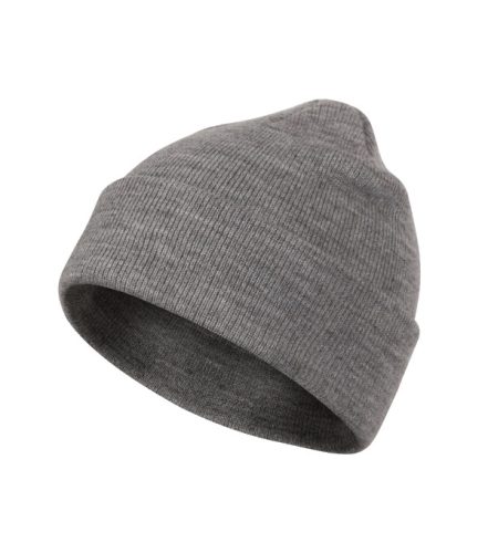 Beanie - Bordás kötésű unisex téli sapka - Sötétszürke melírozott