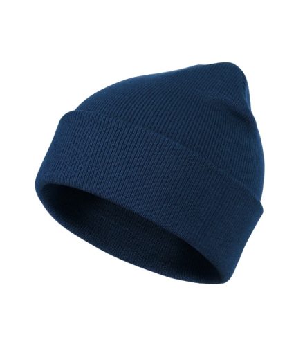 Beanie - Bordás kötésű unisex téli sapka - Éjkék