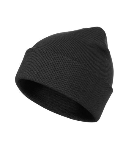 Beanie - Bordás kötésű unisex téli sapka - Ébenszürke