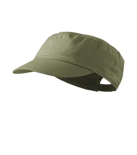 Malfini Latino - "military" stílusú szabás, enyhén hajlított felső rész, tépőzárral állítható unisex sapka - Khaki