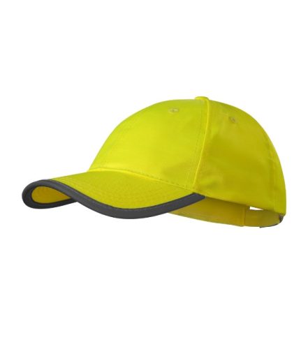 Rimeck HV Reflex - Gyorsan száradó fluoreszkáló anyag fényvisszaverő csíkkal, tépőzárral állítható unisex sapka - Fluoreszkáló sárga