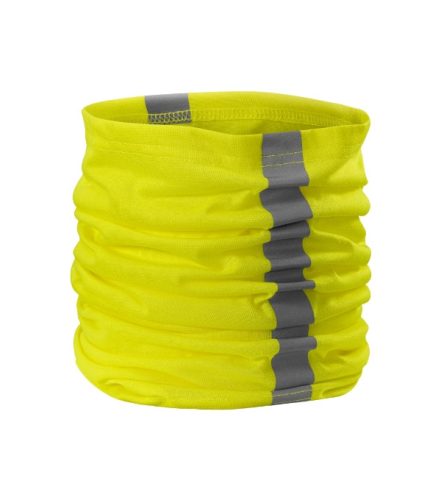 Rimeck HV Twister - Körkörös szabású,  gyorsan száradó fluoreszkáló anyag, fényvisszaverő csíkok, többcélú használatú unisex kendő - Fluoreszkáló sárga