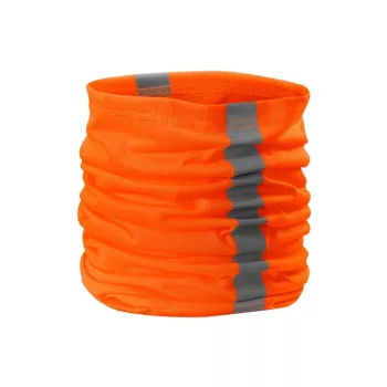   Rimeck HV Twister - Körkörös szabású,  gyorsan száradó fluoreszkáló anyag, fényvisszaverő csíkok, többcélú használatú unisex kendő - Fluoreszkáló narancssárga