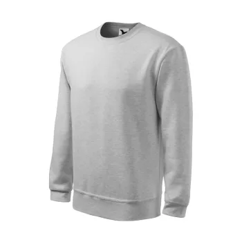   Malfini Essential - Kerek nyakú, bolyhos belsős gyerek pulóver - Világosszürke melírozott - 158 cm/12 éves