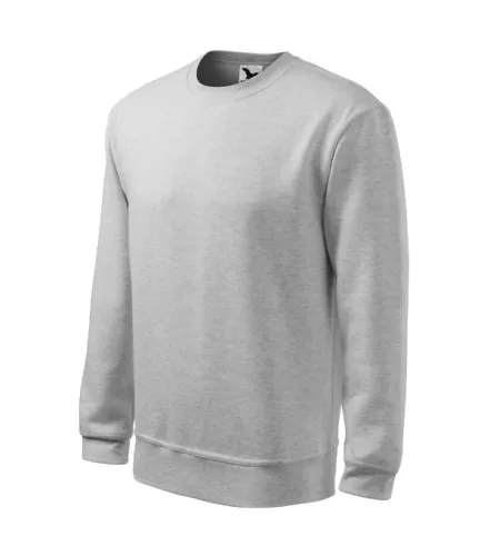 Malfini Essential - Kerek nyakú, bolyhos belsős férfi pulóver - Világosszürke melírozott - XL