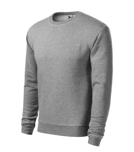 Malfini Essential - Kerek nyakú, bolyhos belsős gyerek pulóver - Sötétszürke melírozott - 146 cm/10 éves