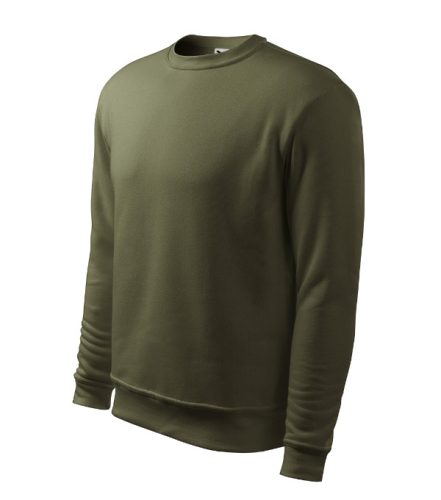 Malfini Essential - Kerek nyakú, bolyhos belsős férfi pulóver - Military - S