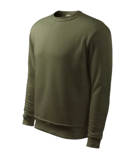 Malfini Essential - Kerek nyakú, bolyhos belsős férfi pulóver - Military - L