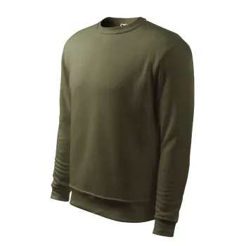   Malfini Essential - Kerek nyakú, bolyhos belsős férfi pulóver - Military - 3XL