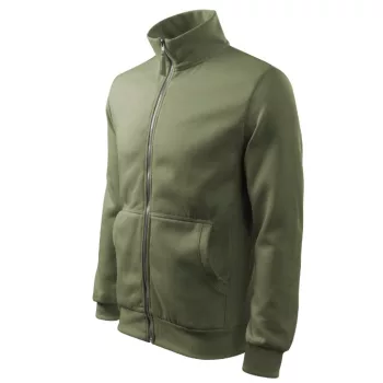   Malfini Adventure - Fémcipzáras, zsebes, bolyhos belsős férfi pulóver - Khaki - S