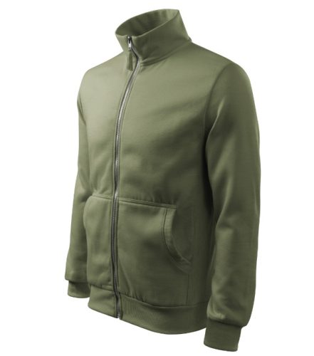 Malfini Adventure - Fémcipzáras, zsebes, bolyhos belsős férfi pulóver - Khaki - S