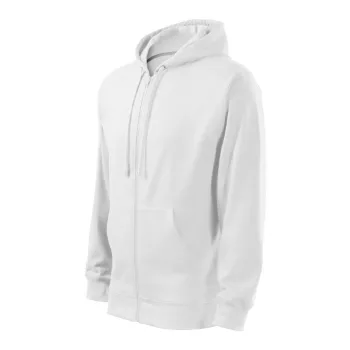   Malfini Trendy Zipper - Műanyag cipzáras, zsebes, bolyhos belsős férfi pulóver - Fehér - M