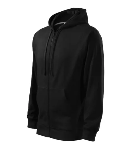 Malfini Trendy Zipper - Műanyag cipzáras, zsebes, bolyhos belsős férfi pulóver - Fekete - S