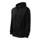 Malfini Trendy Zipper - Műanyag cipzáras, zsebes, bolyhos belsős férfi pulóver - Fekete - 2XL