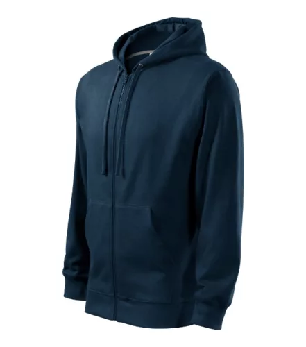 Malfini Trendy Zipper - Műanyag cipzáras, zsebes, bolyhos belsős férfi pulóver - Tengerészkék - XL