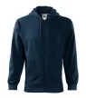 Malfini Trendy Zipper - Műanyag cipzáras, zsebes, bolyhos belsős férfi pulóver - Tengerészkék - XL