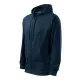 Malfini Trendy Zipper - Műanyag cipzáras, zsebes, bolyhos belsős férfi pulóver - Tengerészkék - 2XL
