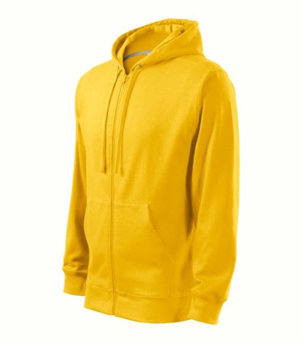 Malfini Trendy Zipper - Műanyag cipzáras, zsebes, bolyhos belsős férfi pulóver - Sárga - 2XL
