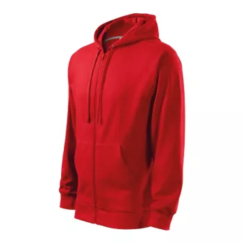   Malfini Trendy Zipper - Műanyag cipzáras, zsebes, bolyhos belsős férfi pulóver - Piros - XL