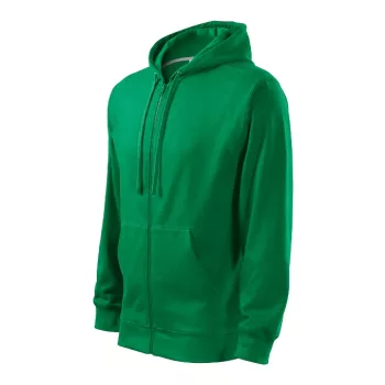   Malfini Trendy Zipper - Műanyag cipzáras, zsebes, bolyhos belsős férfi pulóver - Fűzöld - S