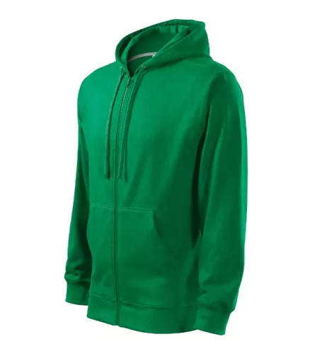 Malfini Trendy Zipper - Műanyag cipzáras, zsebes, bolyhos belsős férfi pulóver - Fűzöld - M