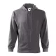 Malfini Trendy Zipper - Műanyag cipzáras, zsebes, bolyhos belsős férfi pulóver - Acélszürke - 2XL