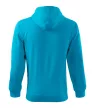 Malfini Trendy Zipper - Műanyag cipzáras, zsebes, bolyhos belsős férfi pulóver - Türkiz - 2XL