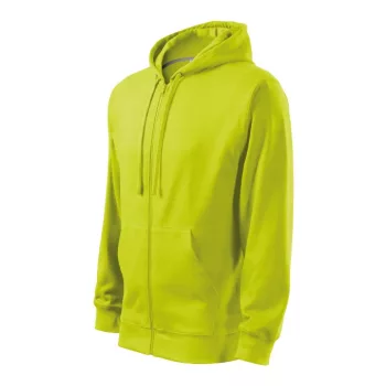   Malfini Trendy Zipper - Műanyag cipzáras, zsebes, bolyhos belsős férfi pulóver - Lime - L