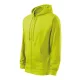 Malfini Trendy Zipper - Műanyag cipzáras, zsebes, bolyhos belsős férfi pulóver - Lime - XL