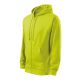 Malfini Trendy Zipper - Műanyag cipzáras, zsebes, bolyhos belsős férfi pulóver - Lime - 2XL