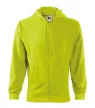 Malfini Trendy Zipper - Műanyag cipzáras, zsebes, bolyhos belsős férfi pulóver - Lime - 2XL