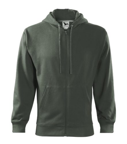 Malfini Trendy Zipper - Műanyag cipzáras, zsebes, bolyhos belsős férfi pulóver - Sötét palakő - M