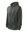Malfini Trendy Zipper - Műanyag cipzáras, zsebes, bolyhos belsős férfi pulóver - Sötét palakő - 2XL