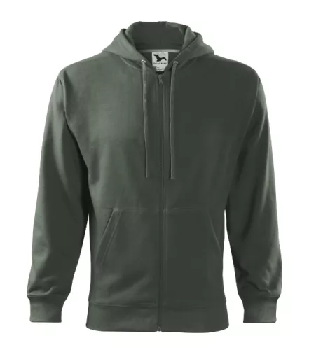 Malfini Trendy Zipper - Műanyag cipzáras, zsebes, bolyhos belsős férfi pulóver - Sötét palakő - 3XL