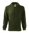 Malfini Trendy Zipper - Műanyag cipzáras, zsebes, bolyhos belsős férfi pulóver - Military - M