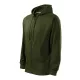 Malfini Trendy Zipper - Műanyag cipzáras, zsebes, bolyhos belsős férfi pulóver - Military - L