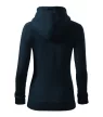 Malfini Trendy Zipper - Műanyag cipzáras, zsebes, bolyhos belsős női pulóver - Tengerészkék - L