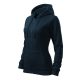 Malfini Trendy Zipper - Műanyag cipzáras, zsebes, bolyhos belsős női pulóver - Tengerészkék - 2XL