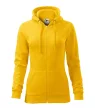 Malfini Trendy Zipper - Műanyag cipzáras, zsebes, bolyhos belsős női pulóver - Sárga - S
