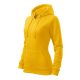 Malfini Trendy Zipper - Műanyag cipzáras, zsebes, bolyhos belsős női pulóver - Sárga - 2XL