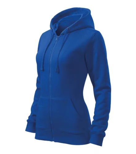 Malfini Trendy Zipper - Műanyag cipzáras, zsebes, bolyhos belsős női pulóver - Királykék - XS
