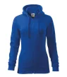 Malfini Trendy Zipper - Műanyag cipzáras, zsebes, bolyhos belsős női pulóver - Királykék - M