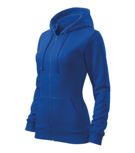 Malfini Trendy Zipper - Műanyag cipzáras, zsebes, bolyhos belsős női pulóver - Királykék - 2XL
