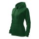 Malfini Trendy Zipper - Műanyag cipzáras, zsebes, bolyhos belsős női pulóver - Üvegzöld - 2XL