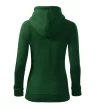 Malfini Trendy Zipper - Műanyag cipzáras, zsebes, bolyhos belsős női pulóver - Üvegzöld - 2XL